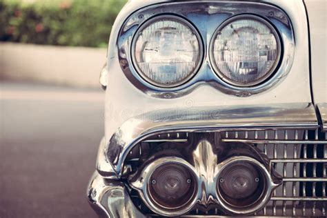 Headlight Lamp Of Retro Classic Car Vintage Style Stock Image Image