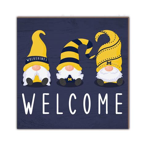 Officially Licensed Ncaa University Of Michigan Welcome Gnomes Sign