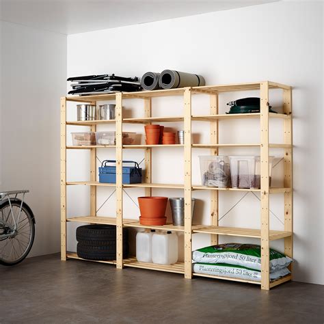 Hejne 3 Sectionsshelves Softwood 230x50x171 Cm Ikea