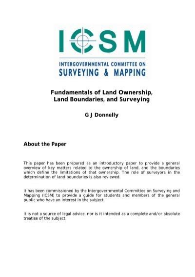 Fundamentals Of Land Ownership Land Boundaries And Surveying