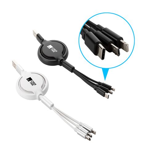3 In 1 Retractable Multi Charging Cable Type C Micro Usb Ports
