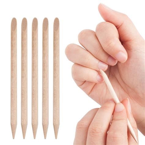 25pcs Orange Wooden Stick Wood Sticks Disposable Cuticle Remover