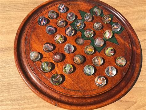 Antique Solitaire Board And Victorian Marbles 693222 Sellingantiques