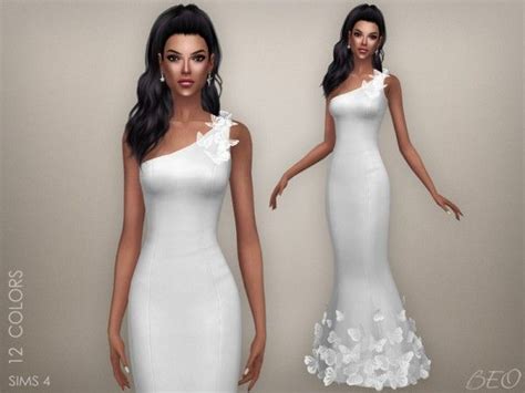 Beo Creations Butterflies Wedding Dress Sims 4 Downloads Sims 4