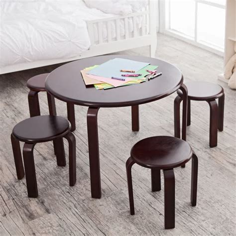 Fuschia kids' table and chairs set. Wooden Table and Chairs for Kids - HomesFeed