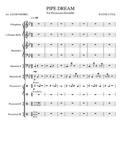 Animusic Pipe Dream For Percussion Septet Sheet Music For Vibraphone