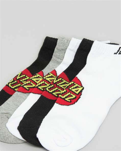 Santa Cruz Classic Dot Ankle Socks 5 Pack In Assorted Fast Shipping