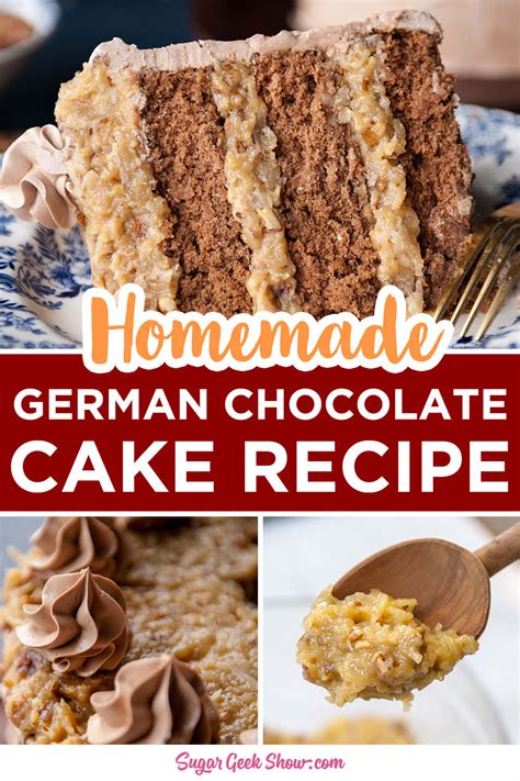 Three layers of moist chocolate cake that are stacked, one on top of another, with a richard sax in classic home desserts says this cake was being made in the 1920's and eventually became popular nationwide after a recipe appeared in a. German Chocolate Cake + Coconut Pecan Filling (Homemade ...
