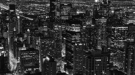 Ml84 City View Night Dark Bw Wallpaper