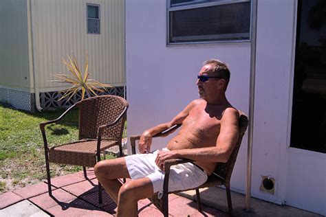 Men Sunbathing Comfortable Front Or Back Yard Stock Photos Pictures