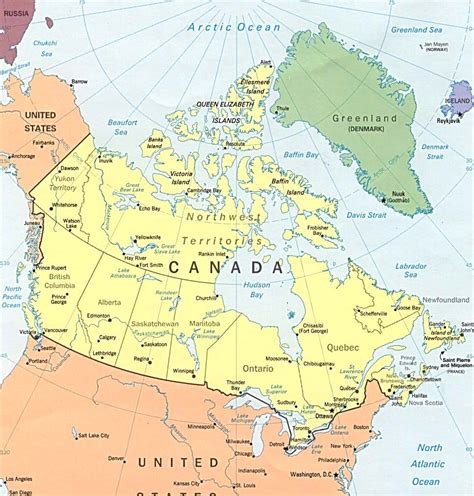 Mapas Del Mundo Mapa Canada Ciudades