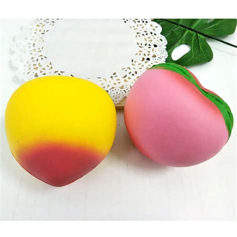 1pcs 10cm colossal pink peach squishy slow rising cream fruit scented rebound pu squishi wipes