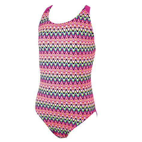 Zoggs Retro Wave Flyback Girls Swimsuit