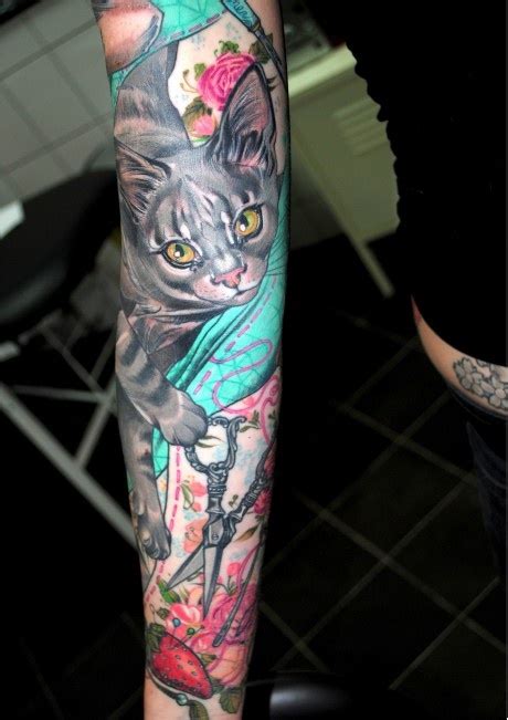 Top The Sleeve Cats And Sewing Things What Could Be Better Tattoo
