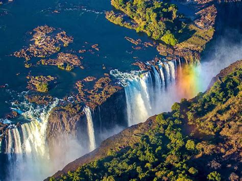Victoria Falls Is On The Border Of Zimbabwe And Zambia Africa Water