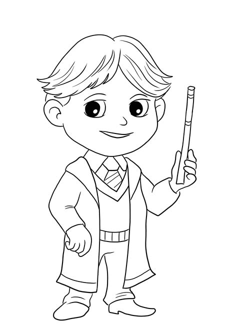 Une Image Facile à Colorier De Ron Weasley à Imprimer Ou Télécharger Et