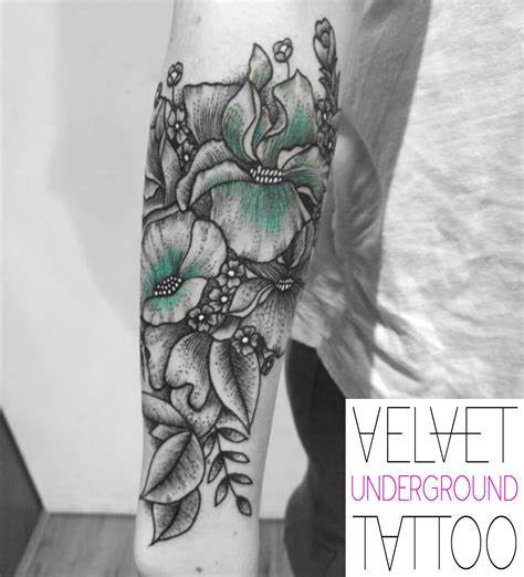 Floral Flower Half Sleeve Tattoo By Karen Buckley At Velvet Underground