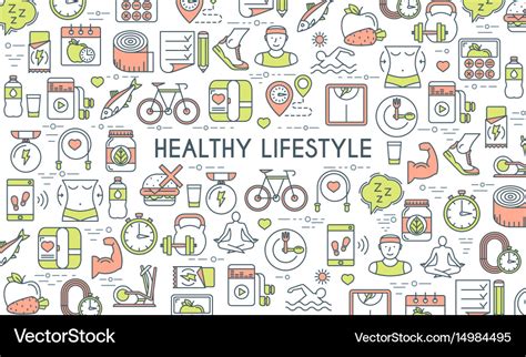 healthy lifestyle banner royalty free vector image