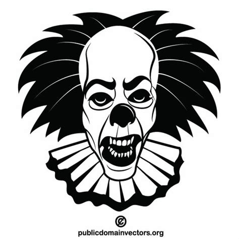 scary clown clip art free