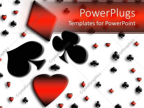 Powerpoint Template Colored Playing Card Symbols Spade