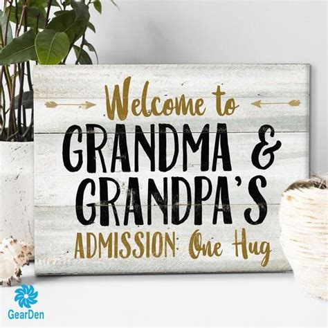 Welcome To Grandma And Grandpas Premium Canvas Wall Art Prints