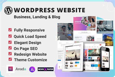 I Will Design Responsive Wordpress Business Website And Blog Or