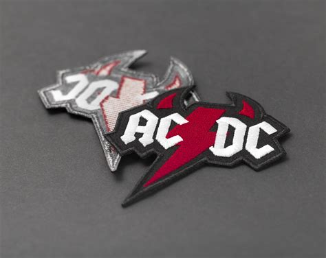Acdc Devil Patch Logo De Bande De Rock Rouge Et Jaune Brodé Etsy