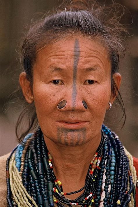 An Aptani Woman Whose Nose Is Adorned With Yaping Hullo Nose Plugs