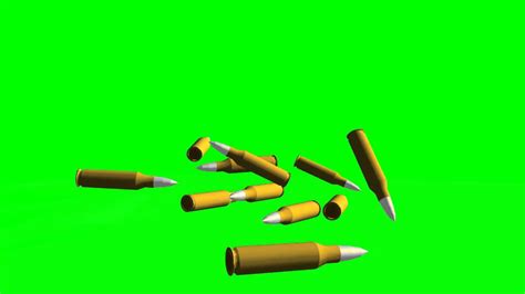 Bullets Fall To The Ground Different Views Green Screen Effects