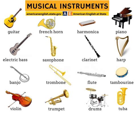 Musical Instruments Vocabulary Materials For Learning English