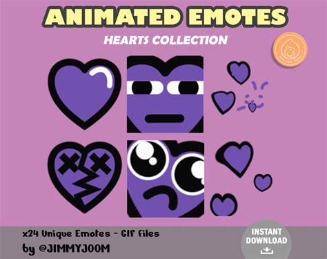 Animated Heart Emotes For Twitch Discord Valentines Day Animated