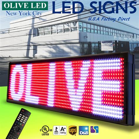 Olive Led Sign 3color Rwp 12x60 Ir Programmable Message Display Emc
