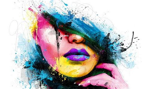 Hd Wallpaper Beautiful Abstract Face Painting Woman Girl Digital