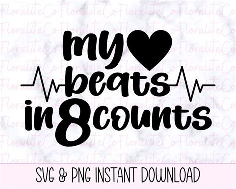 My Heart Beats In 8 Counts Svg Cheer Competition Svg Cheer Etsy
