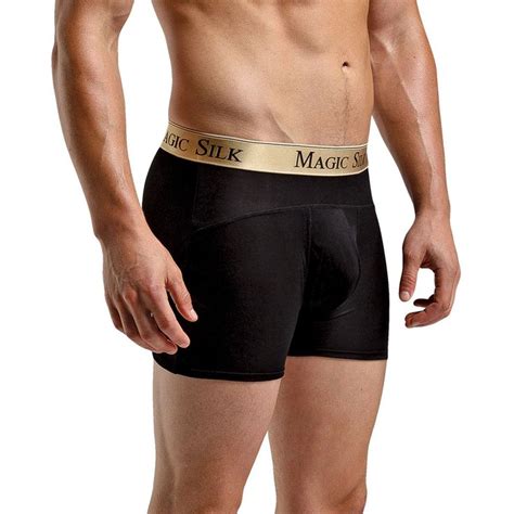 Mens Magic Silk 100 Silk Knit Boxer Shorts Black Johnnies Closet