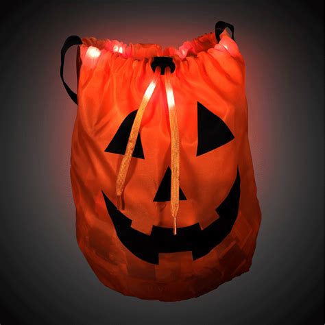Ms220 Ea Or Led Light Up Pumpkin Trick Or Treat Bag Savvy New York