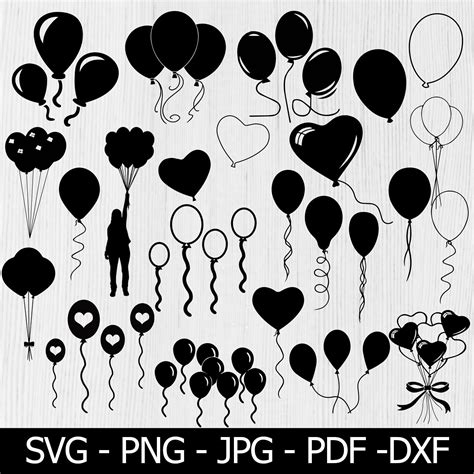 Balloon Bundle Svg Balloons Svg Ballons Svg Birthday Etsy Uk