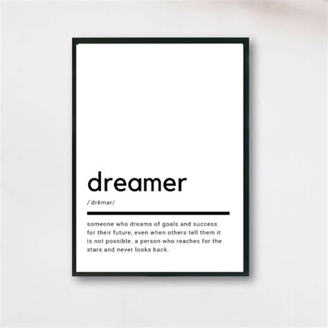 Dreamer Definition Printable Wall Art Dreamer Print Dreamer Etsy