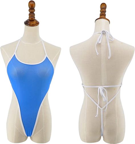 Buy Sherrylo See Through One Piece Swimsuit High Cut Micro Monokini Bikini Mini Mesh Transparent