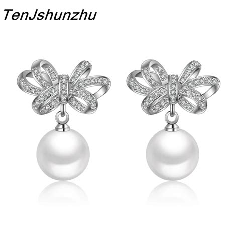 Tenjshunzhu High Quality Simulated Pearl Stud Earrings Jewelry