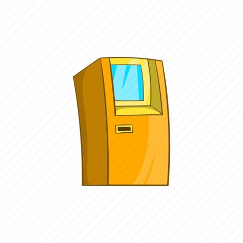 Atm Bank Cartoon Cash Finance Machine Orange Icon Download On