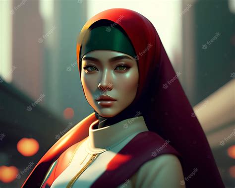 premium ai image beautiful girl wearing hijab