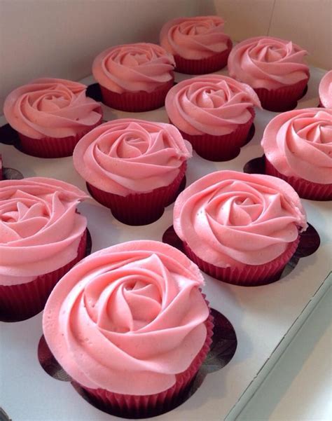 Pink Rosette Cupcakes Valentines Cakes And Cupcakes Graduation Cupcakes Valentine Cake