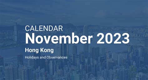 November 2023 Calendar Hong Kong