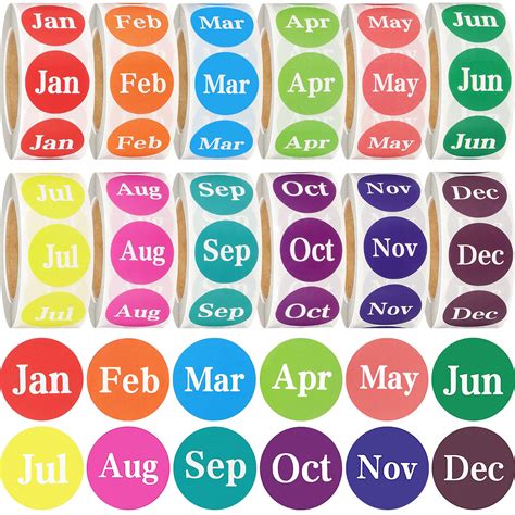 Buy Rolls Inch Round Month Labels Months Of The Year Labels