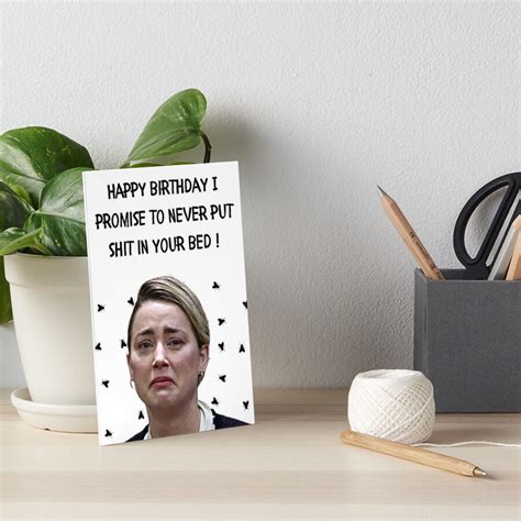 Amber Heard Meme Funny Birthday T Card Art Board Print By