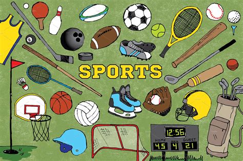 Sports Clipart Custom Designed Illustrations ~ Creative Market