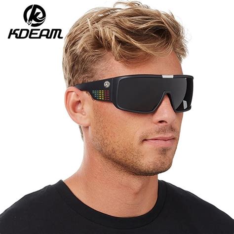 Kdeam Brand Sunglasses Men Sport Goggle Sun Glasses Windproof Shield Frame Reflective Coating