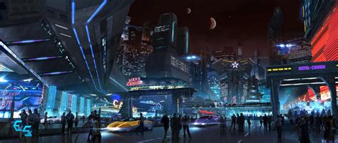 Download 2560x1700 Futuristic City Cyberpunk Skyscrapers People