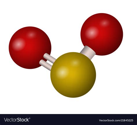 A Molecule Of Sulfur Dioxide Royalty Free Vector Image